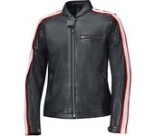 Held Brixham Chaqueta de cuero de moto para mujer - Negro Blanco Rojo (38)