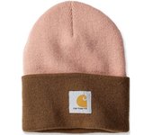 Carhartt Knit Cuffed Two-Tone Beanie - Rosa Marrón (un tamaño)