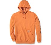 Carhartt Midweight Sleeve Logo Sudadera con capucha - Negro Naranja (XL)