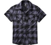 Brandit Checkshirt Camisa de manga corta - Negro Gris (M)