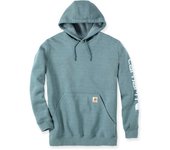 Carhartt Midweight Sleeve Logo Sudadera con capucha - Turquesa