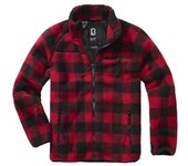 Brandit Teddyfleece Chaqueta - Negro Rojo (XL)