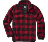 Brandit Teddyfleece Jersey - Negro Rojo (L)