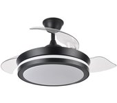 Iluminashop Ventilador de Techo con Luz LED y Mando 72W 91cm Negro Motor DC