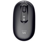 Ewent EW3241 Dual-Connect Ratón Óptico Inalámbrico Bluetooth 1200 DPI Negro