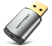 Tarjeta de Sonido Vention CDNH0 Gris 2.1 Canales 16 Bit USB Carcasa Aluminio