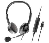 Auriculares Axtel con cable USB-A/USB-C y micrófono para oficina y llamadas