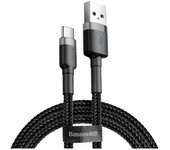 Cable Baseus Cafule CATKLF-BG1 USB-A a USB-C 1m 3A Trenzado Reforzado Negro