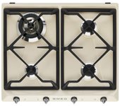Smeg Victoria SR964PGH Placa de Gas 4 Zonas 60cm Crema