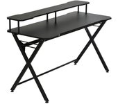 HomCom Mesa Gaming con Soporte para Monitor 140x60x90cm Negra