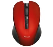 Trust Mydo Silent Click Ratón Inalámbrico Óptico 1800DPI Rojo