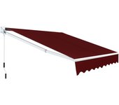 Costway Toldo Retráctil 245 x 200 cm con Manivela Manual Poliéster Impermeable Marquesina en Aluminio para Pared Puerta Ventana