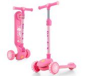 Costway Patinete Plegable para Niños de 37-60 Meses con Ruedas de PU Luz LED Freno Trasero Inclinación para Dirigir Manillar Ajustable