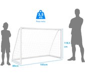 Costway Portería de Fútbol Portátil para Niños Red de Fútbol Resistente para Patio Estructura en PVC Rápida de Montar 183 x 80 x 118,5 cm