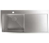 Fregadero Sobre Encimera - Cata CBS-1 40-40 D R10, 50 cm, Una Cubeta y Escurridor, Inox