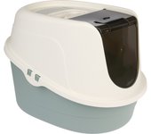 Arenero cubierto para gatos TIAKI Teala - blanco / verde azulado