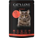 Cat's Love 12 x 85 g comida húmeda para gatos - Vacuno puro