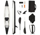 vidaXL Kayak Inflable Poliéster Negro 375x72x31 Cm