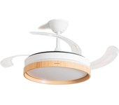 InnovaGoods Woteez Ventilador de Techo con Luz LED y 4 Aspas Retráctiles 72W Blanco
