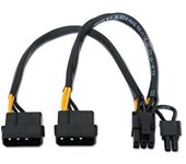 Nanocable Cable de Alimentacion 2xMolex a PCIe 20cm Negro