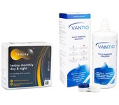 Lenjoy Monthly Day & Night (6 lentillas) + Vantio Multi-Purpose 360 ml con estuche