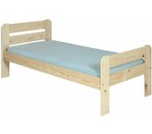 ID Kids Cama con somier y colchón madera maciza  natural 90x190 cm
