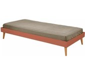ID Kids Cama infantil con patas y colchón madera maciza   90x190 cm