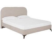Decowood Cama tapizada de bouclé gris claro para colchón 135x200cm