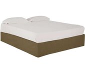 Decowood Canapé desenfundable de lino verde para colchón 160x200cm