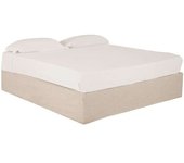 Decowood Canapé desenfundable de lino beige para colchón 160x200cm