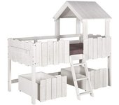 ID Kids cama casita cisne con cajónes de almacenamiento  90x190 cm