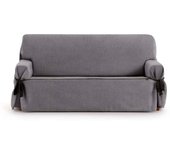 Eysa Funda de sofá dos plazas con lazos gris oscuro 140 - 180 cm