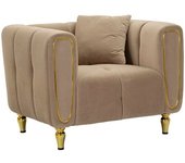 Mauro Ferretti Sillón de metal dorado y terciopelo con cojín cm 97x81x72