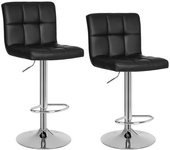 SONGMICS 2 taburetes de bar con altura de 95-115 cm de color negro