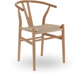 Home Heavenly Pack de 2 sillas de comedor silla salón en madera y rafia