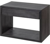 WOODEK Mesita de noche flotante de abedul negro con cajón, grande