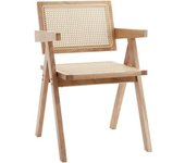 Home Heavenly Pack de 2 sillas de comedor silla salón en madera y ratán