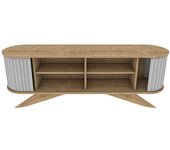 Dmora Mueble de televisión efecto madera roble, blanco 180x43  cm