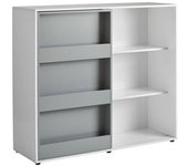 SoBuy Estanterías infantil con puertas correderas madera blanco