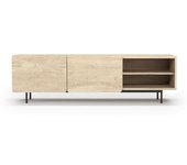 Herdasa Mueble TV melamina roble claro patas grafito 54x180x44 cm