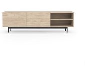 Herdasa Mueble TV melamina roble claro patas grafito 52x180x44 cm