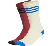 Adidas - Calcetines clásicos Textured (2 Pares), Unisex, Cream White-Preloved Ruby, S [34 - 38]