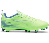 Puma - Bota de fútbol Ultra 5 Play FG/AG Niño, Unisex, Fizzy Apple-White-Bluemazing, 3.5 UK