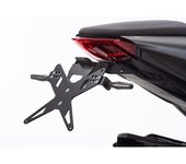 PROTECH Kit de soporte de matrícula  que incluye reflector y placa ligera de acero inoxidable / aluminio con recubrimiento en polvo negro - Negro