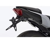 PROTECH Kit de soporte de matrícula  que incluye reflector y placa de acero inoxidable ligero/ negro de aluminio recubierto de polvo - Negro