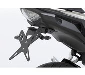 PROTECH Kit de soporte de matrícula  que incluye reflector y placa de acero inoxidable ligero/aluminio recubierto de polvo negro - Negro