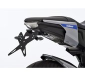 PROTECH Kit de soporte de matrícula  que incluye reflector y placa de acero inoxidable ligero/aluminio recubierto de polvo negro - Negro