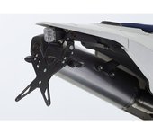 PROTECH Kit de soporte de matrícula  que incluye reflector y placa de acero inoxidable ligero/aluminio recubierto de polvo negro - Negro