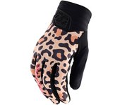Lee Luxe Leopard Guantes de Motocross para Damas - Naranja Marrón (XL)