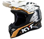 KYT Skyhawk Jarvis Signature Edition Casco de motocross - Negro Blanco Oro